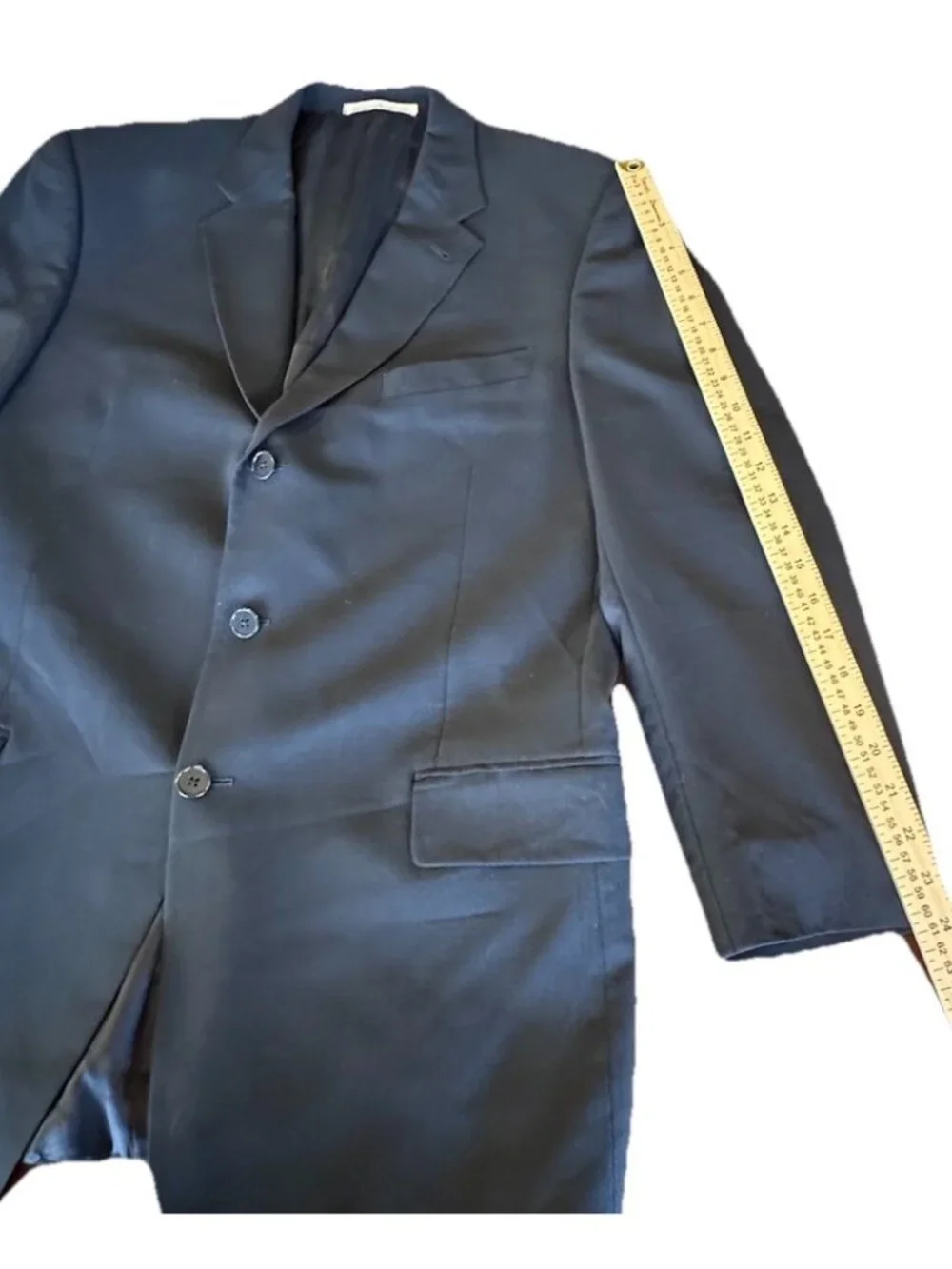 JOSEPH ABBOUD Mens Black WOOL 2 Piece Suit size 43L 36x32